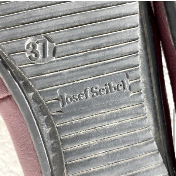 Josef Siebel Burgundy Leather Round Toe Ballet Flats 37 - Picture 7 of 13